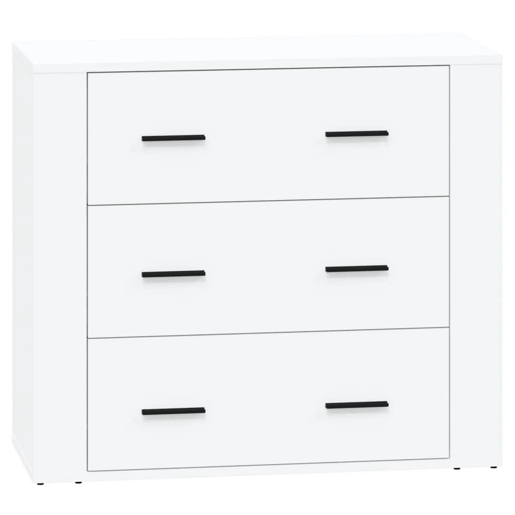 Buffet credenza cassettiera armadio mobile contenitore organizer cucina soggiorno salotti set da 2 legno ingegnerizzato bianco 02_0036687