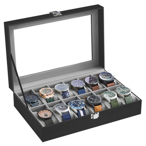 Valora WATCH BOX 12 Porta orologi con fodera in velluto nero