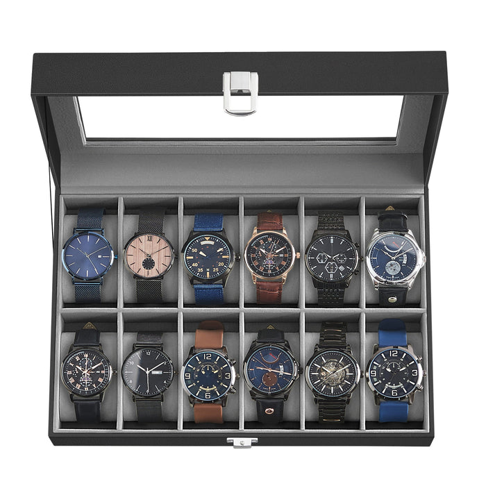 Valora WATCH BOX 12 Porta orologi con fodera in velluto nero