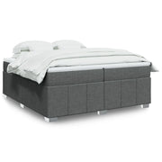 Giroletto a Molle con Materasso Grigio Scuro 200x200 cm Tessuto