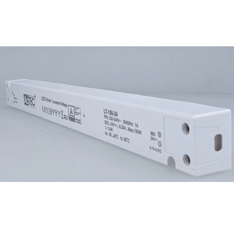 Alimentatore Ultra Slim Sottile 150W 24V Trasformatore CV Per Striscia Led Profili Alluminio