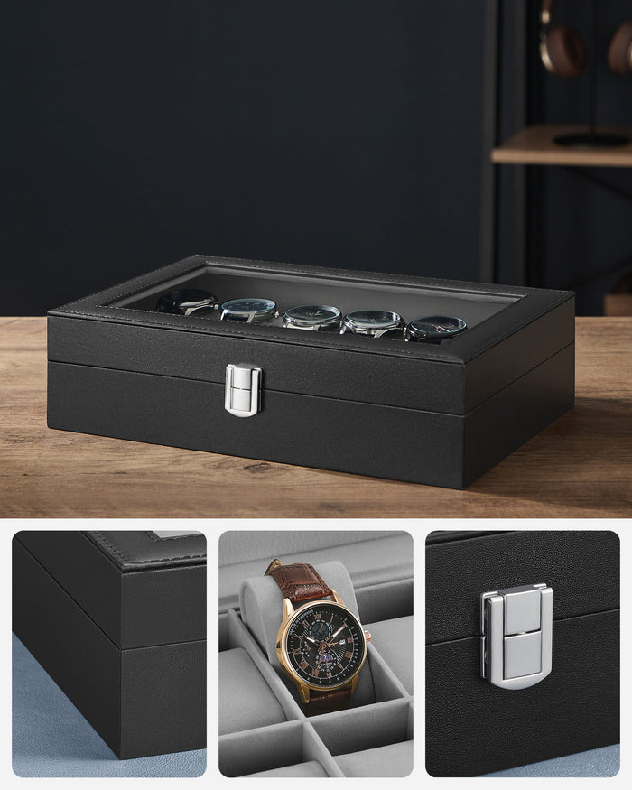 Valora WATCH BOX 12 Porta orologi con fodera in velluto nero
