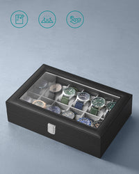 Valora WATCH BOX 12 Porta orologi con fodera in velluto nero