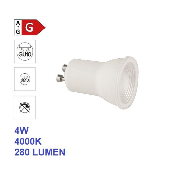 LAMPADA LED GU10 MINI 4W 3000K 320LM D.34MM