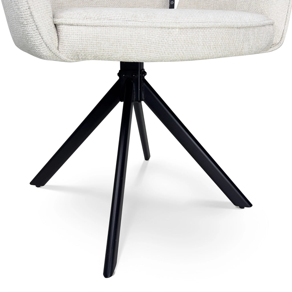 Sedia ufficio in tessuto, poltrona girevole beige – Oslo
