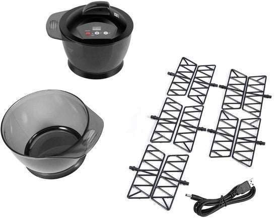 Mangiareciproco di capelli elettrico - Mixer USB ricaricabile - Display LCD con visualizzazione del tempo - Mangiareciproco di crema capillare - Attrezzatura per parrucchiere - Strumento DIY per la colorazione dei capelli