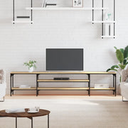 Mobile TV-Credenza per TV-Console TV Rovere Sonoma 201x35x45 cm Legno Multistrato e Ferro