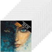 Schede da pittura in canapa - Acryl e olio - 30 x 30cm - Materiali per la pittura - Adatto per diverse tecniche - Bianca - 7 pezzi