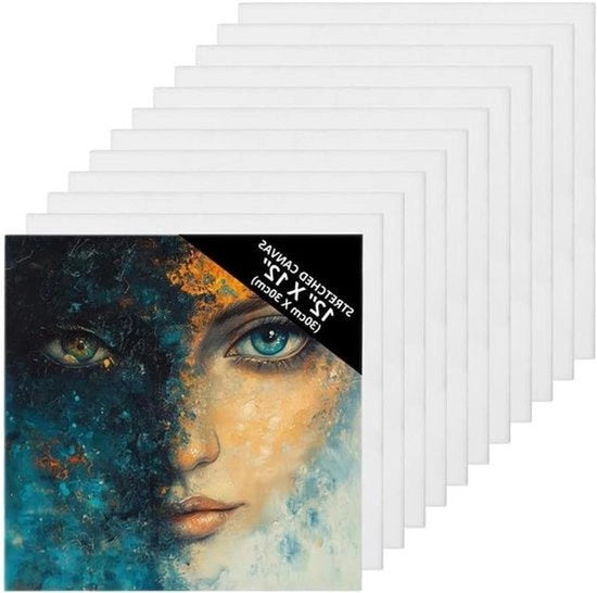 Schede da pittura in canapa - Acryl e olio - 30 x 30cm - Materiali per la pittura - Adatto per diverse tecniche - Bianca - 7 pezzi