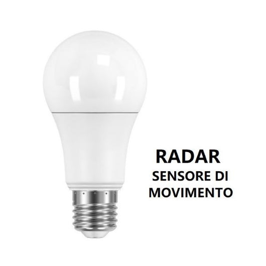 LAMPADINA LED CON SENSORE DI MOVIMENTO RADAR E27 LUCE CALDA 2700K BOT LIGHTING