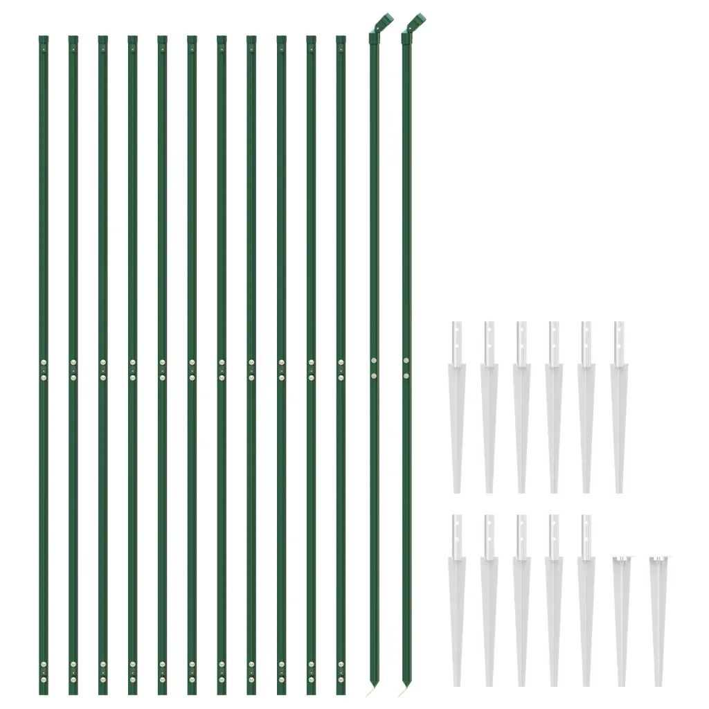 Recinzione Metallica con Picchetti Ancoraggio Verde 1,8x25 m 154141