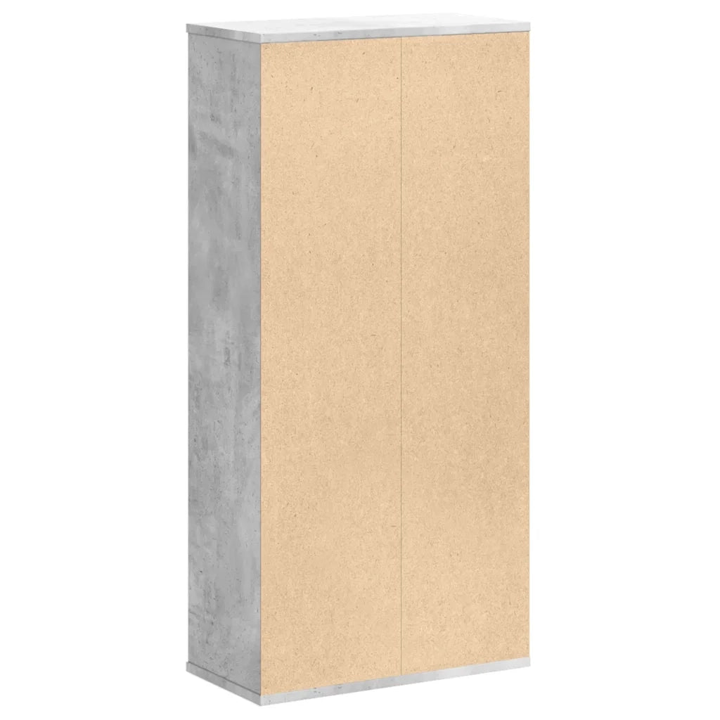 Libreria-Scaffale per Libri-Mobile di Stoccaggio Grigio Cemento 50x25x105 cm in Legno Multistrato