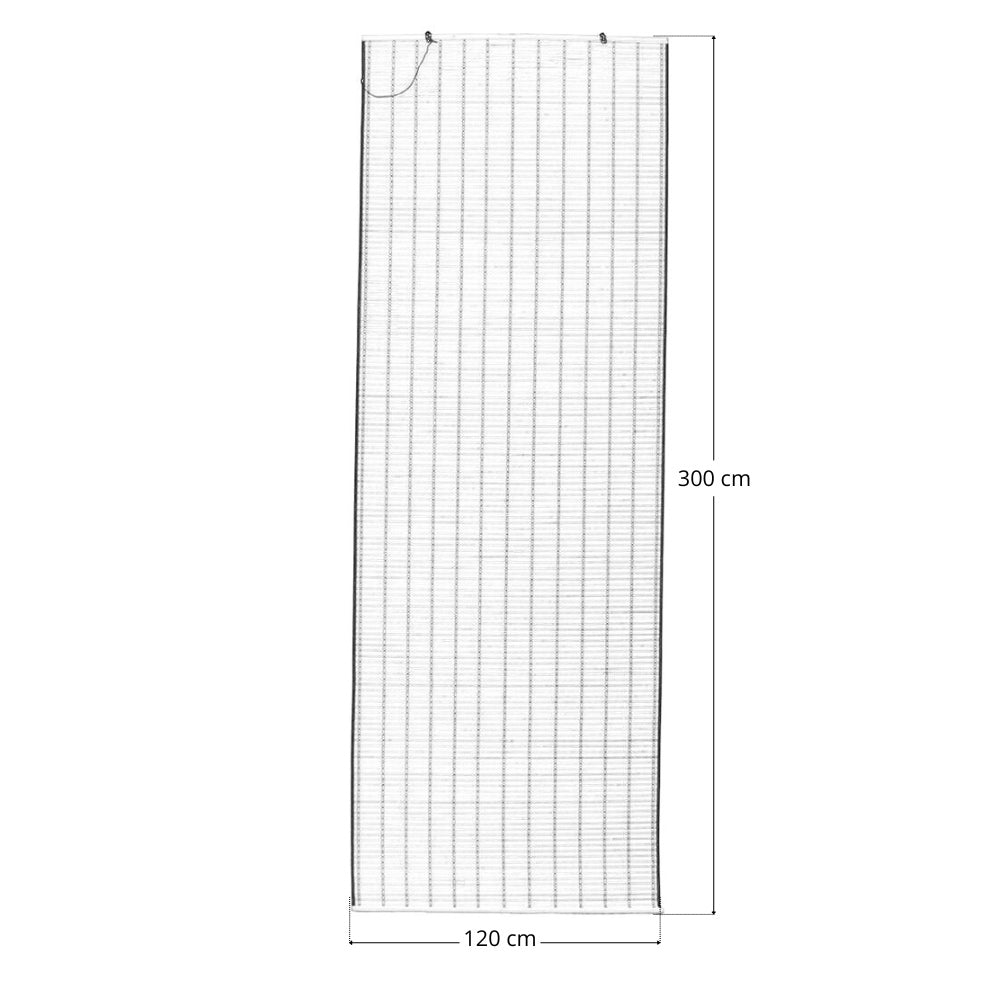 Tenda tapparella a rullo in legno di bamboo bordeaux bordata 120 cm x 300 cm lux