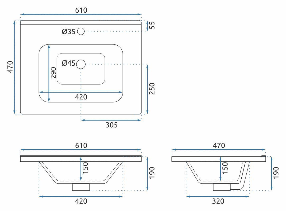 Set Di Mobili Da Bagno Con Lavabo Astor 60cm White