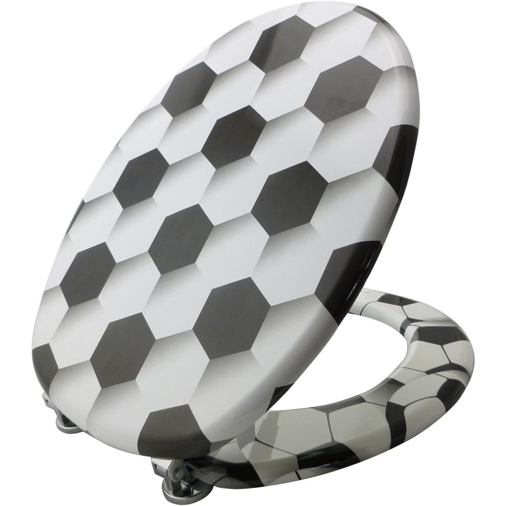 Saniplast football sedile wc, legno, bianco nero, 43.6x37.7x5 cm