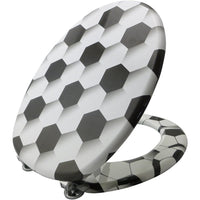 Saniplast football sedile wc, legno, bianco nero, 43.6x37.7x5 cm