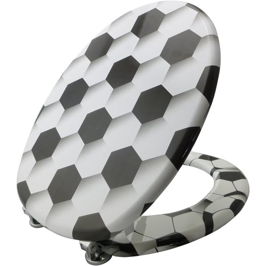 Saniplast football sedile wc, legno, bianco nero, 43.6x37.7x5 cm