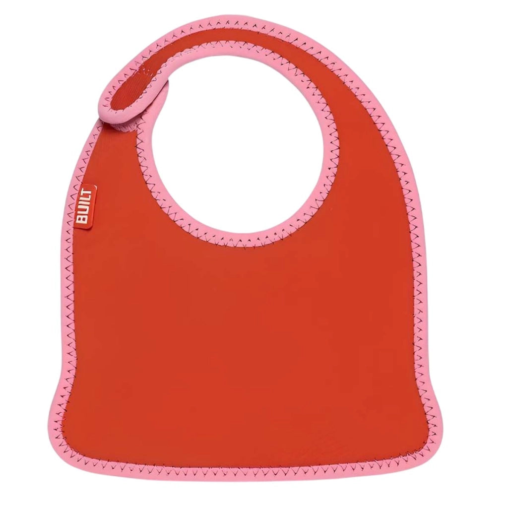 Set di 2 Bavaglini Neonato in Neoprene Motivo a Righe con Chiusura a Strappo Multicolore Built