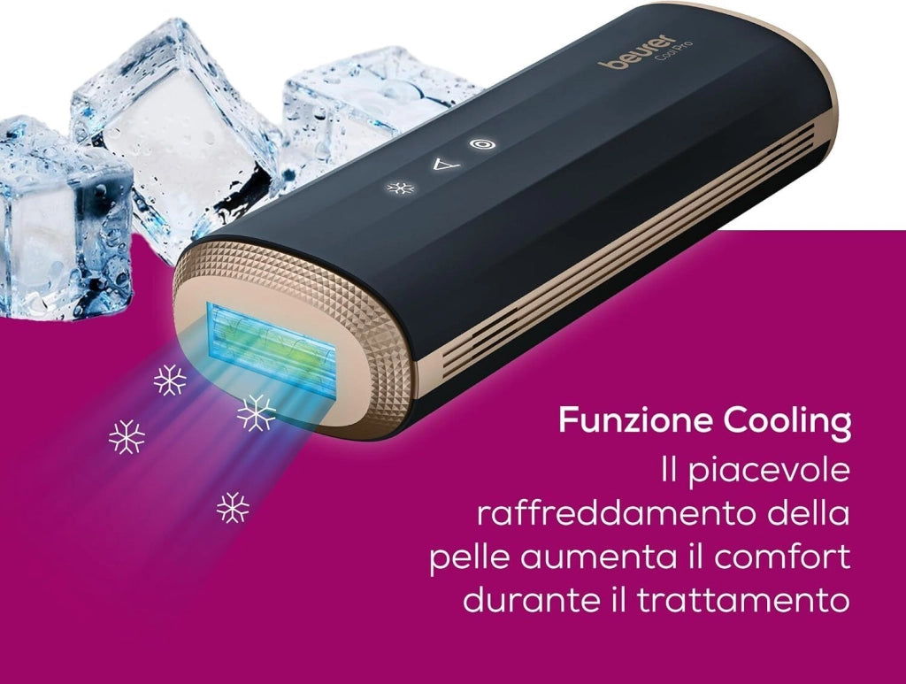 Beurer IPL 7800 COOL PRO Dispositivo di Epilazione aLuce Pulsata con Effetto Raffreddante per un'Applicazione Piacevole e Fresca Sulla Pelle