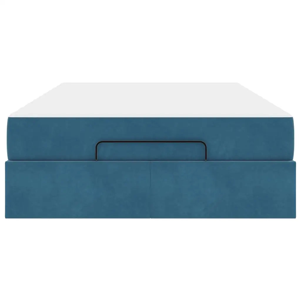 vidaXL Struttura del letto con materasso Blu 120 x 200 cm Velluto