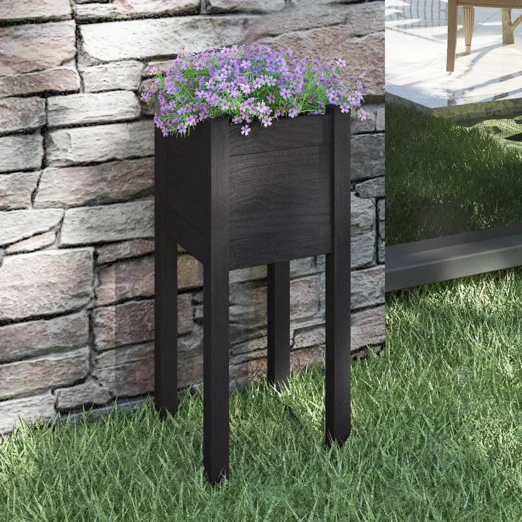 Fioriera da Giardino Nera 31x31x70 cm in Legno Massello di Pino 810787
