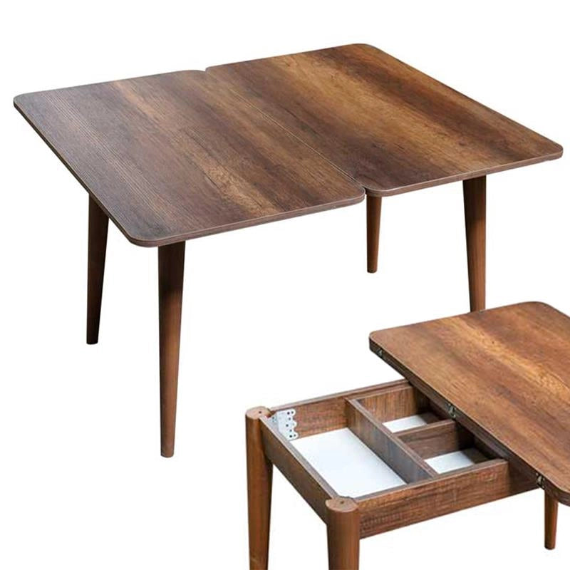 TAVOLO ALLUNGABILE CON FINITURA EFFETTO LEGNO NOCE 120 X 100 X 75 CM