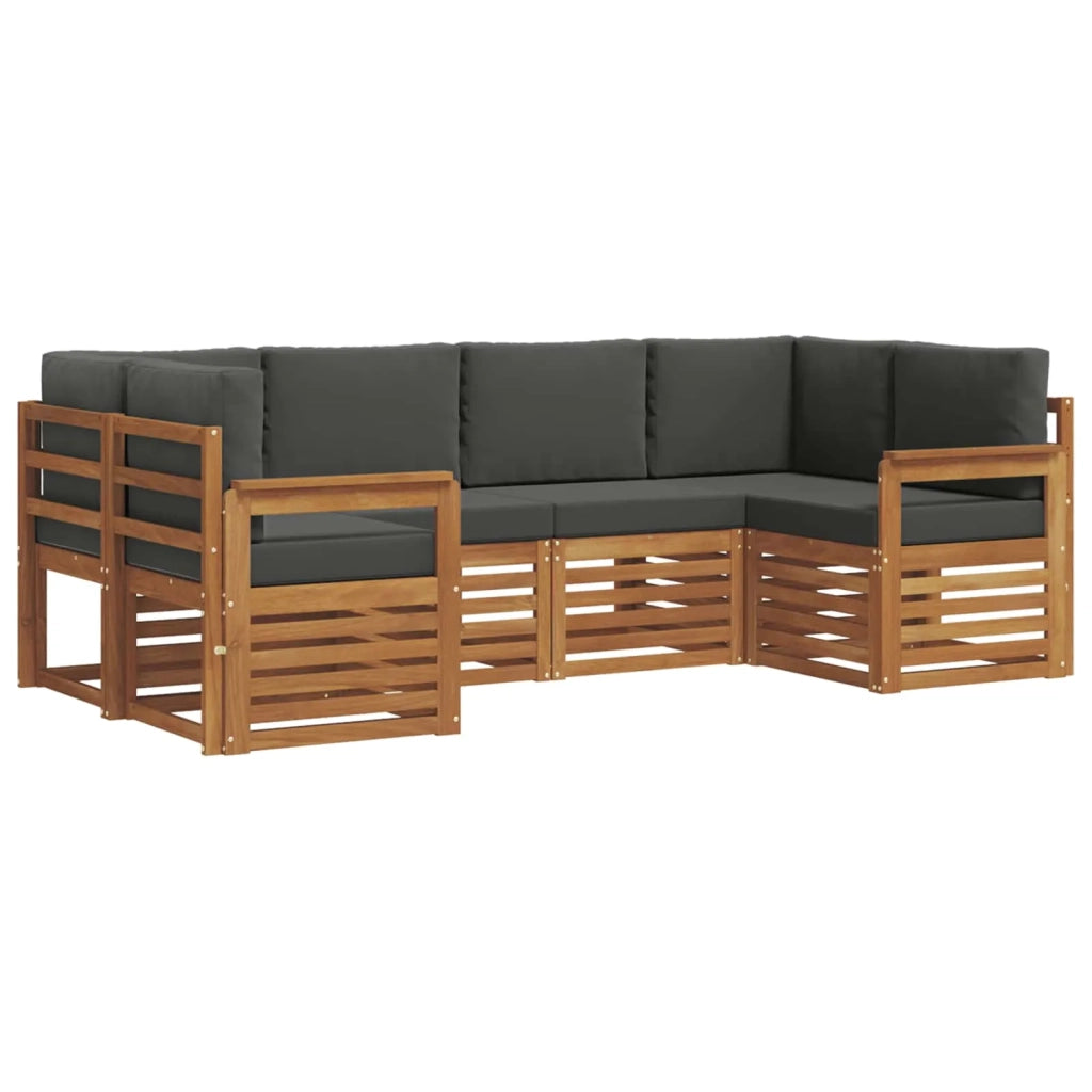 Set divano sezionale con cuscino 6 pcs Naturale e Antracite