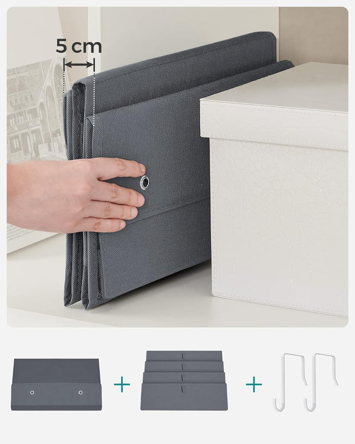 Valora ORGANIZER RDH04G Tessuto non tessuto grigio da appendere 4 scomparti