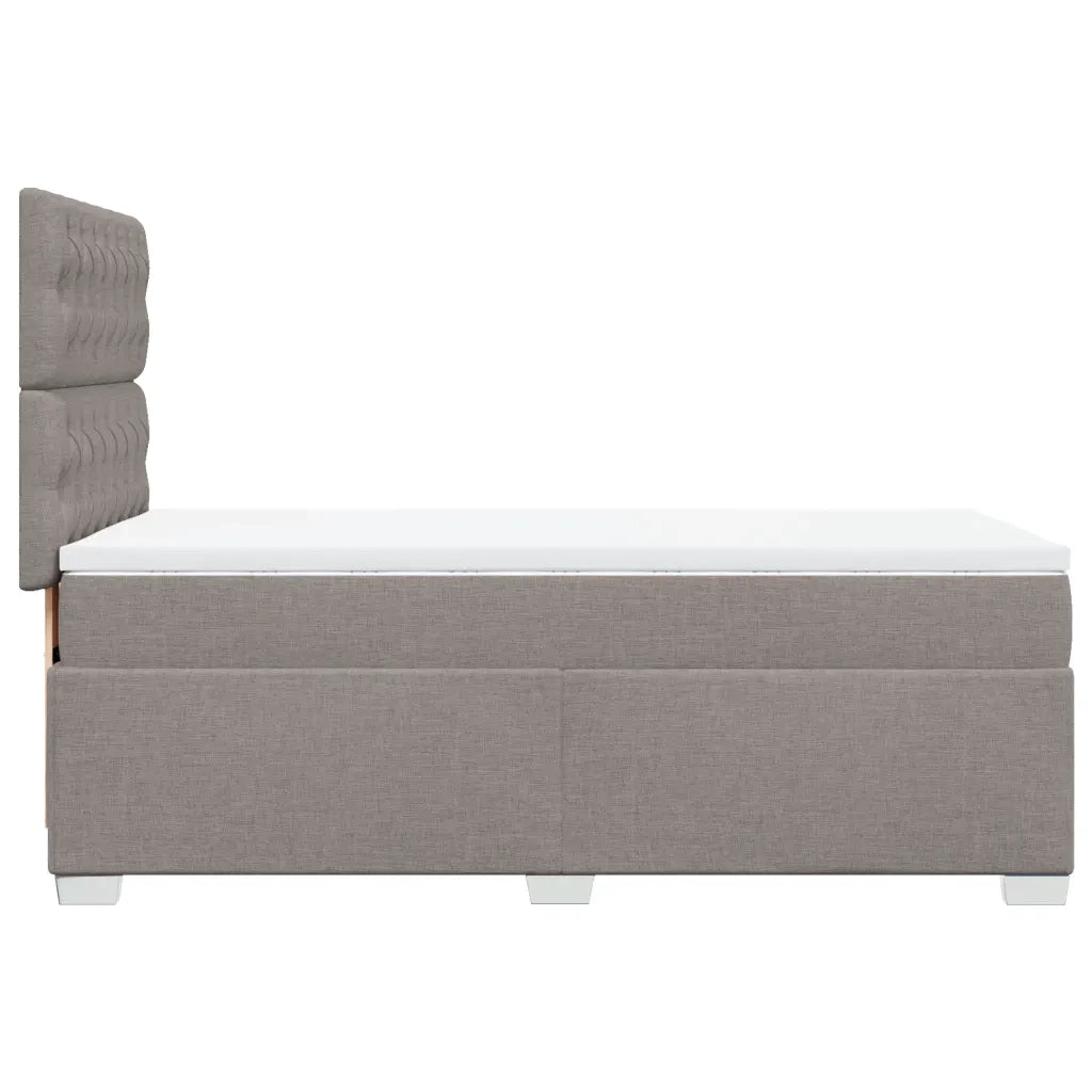 vidaXL Giroletto a Molle con Materasso Tortora 90x190 cm in Tessuto