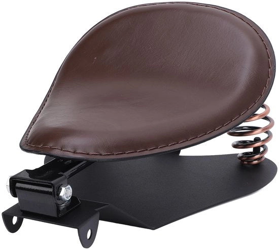 Sedile per Motocicletta con Sostegno Forte - Pelle Finta - Stile Retro Motocicletta - Motocicletta Cruiser - Motocicletta da Viaggio - Installazione Professionale Raccomandata - Sede per Motocicletta