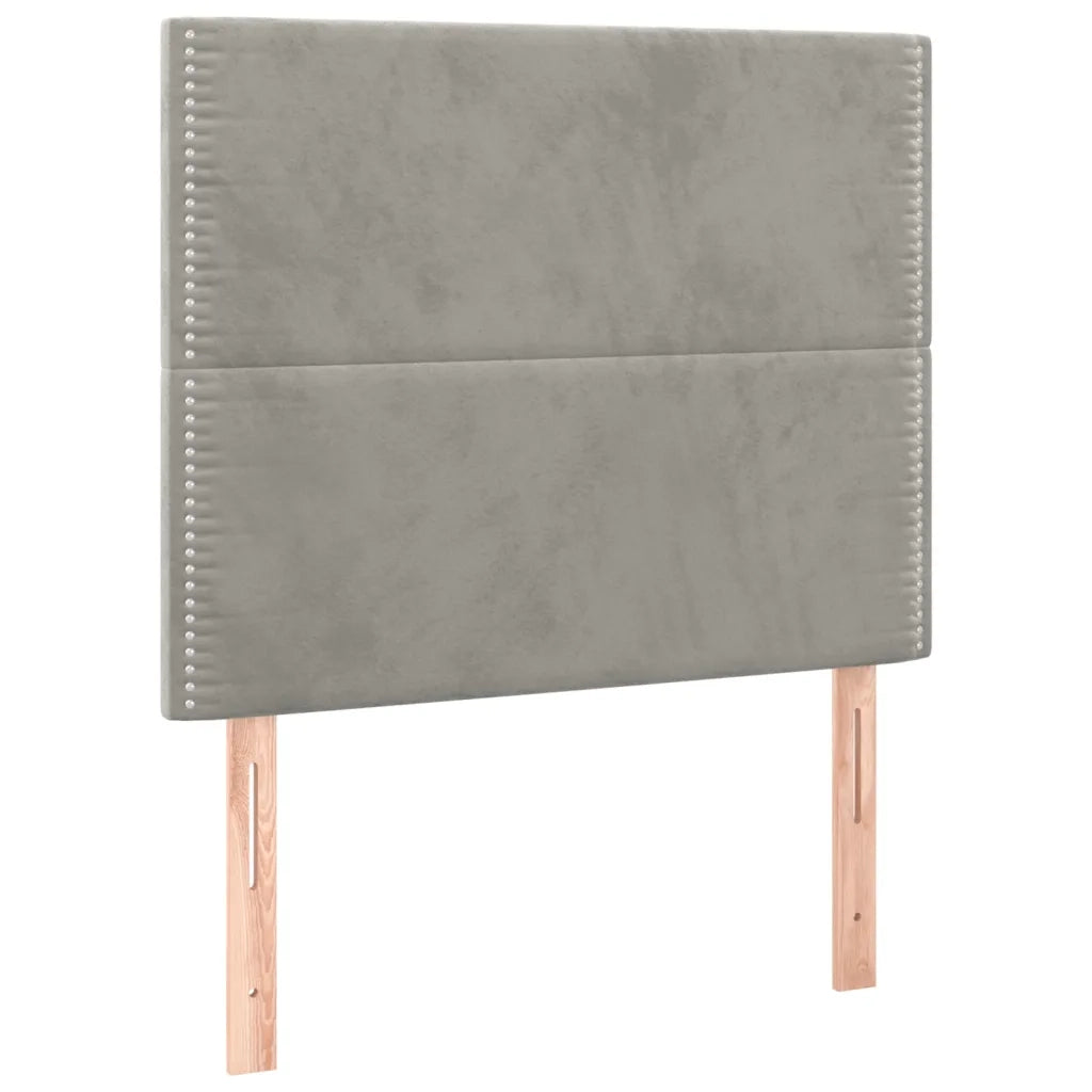 Testiere 2 pz Grigio Chiaro 100x5x78/88 cm in Velluto