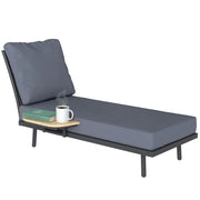 Chaise Longue da Giardino con Cuscini ¨C zephmum ¨C Grigio 58x137x75cm