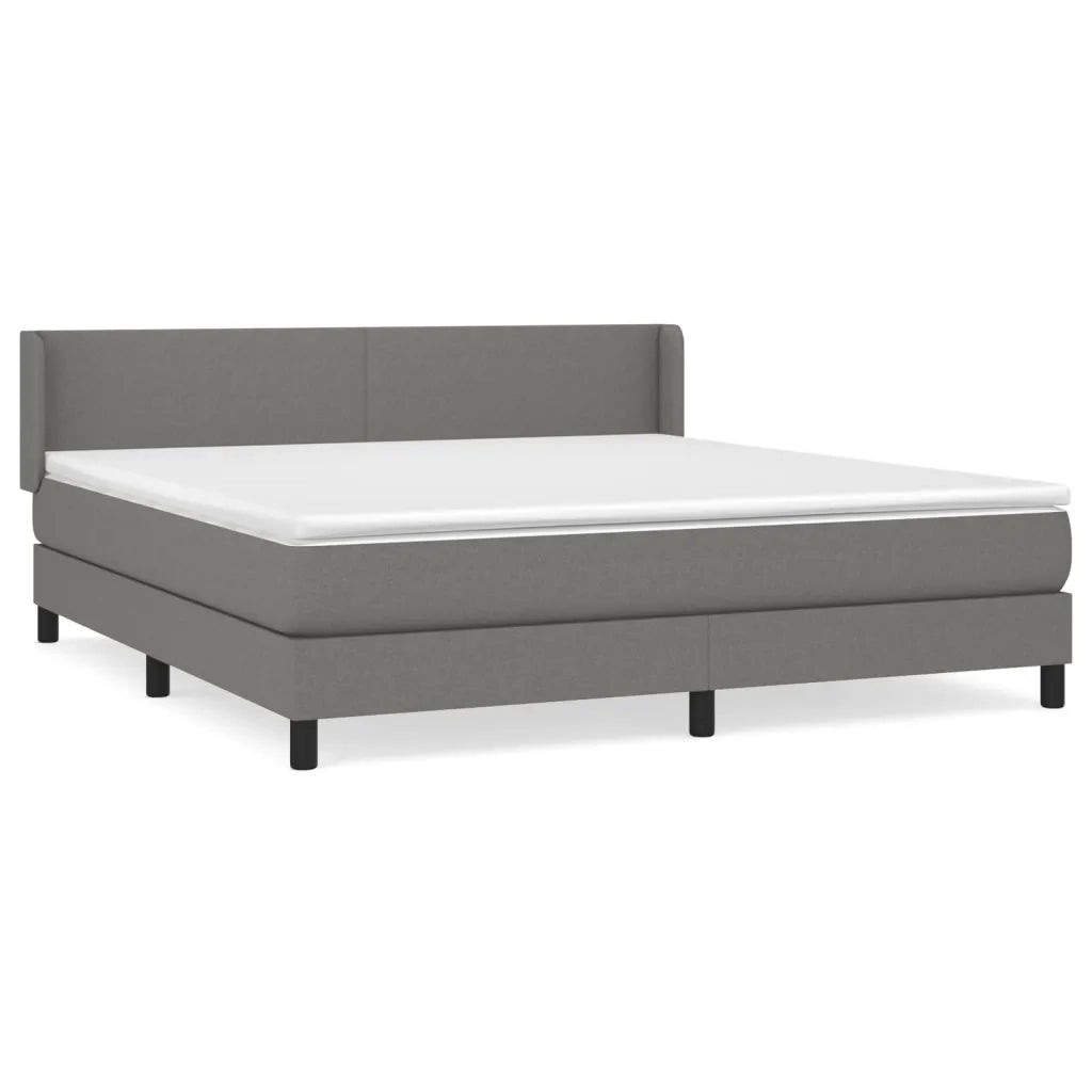 Giroletto a Molle con Materasso Grigio Scuro 160x200 cm Tessuto cod mxl 38225