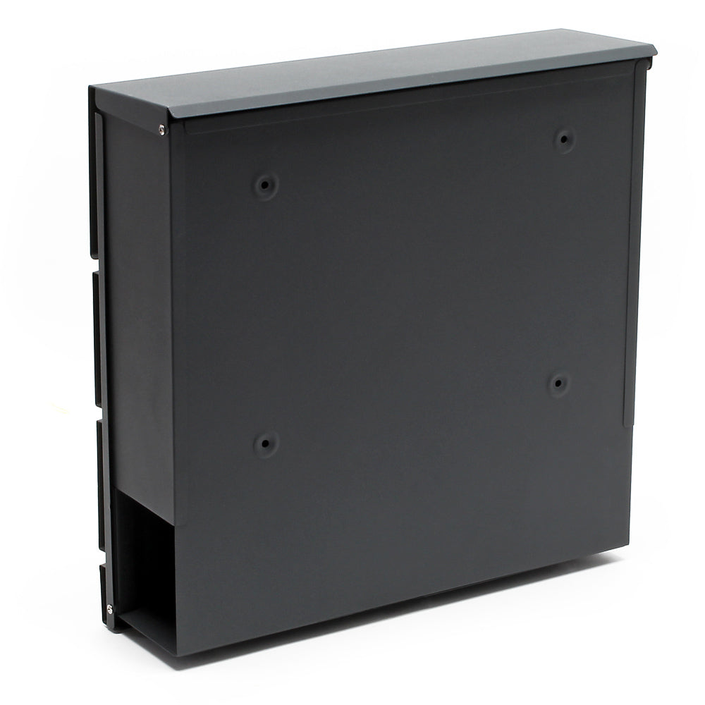 Cassetta postale V16 con vano portagiornale, verniciata a polvere antracite