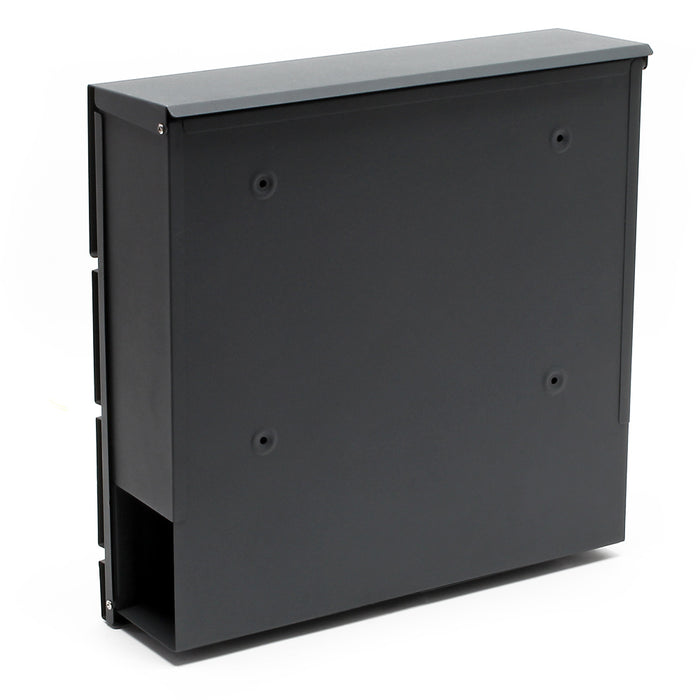 Cassetta postale V16 con vano portagiornale, verniciata a polvere antracite