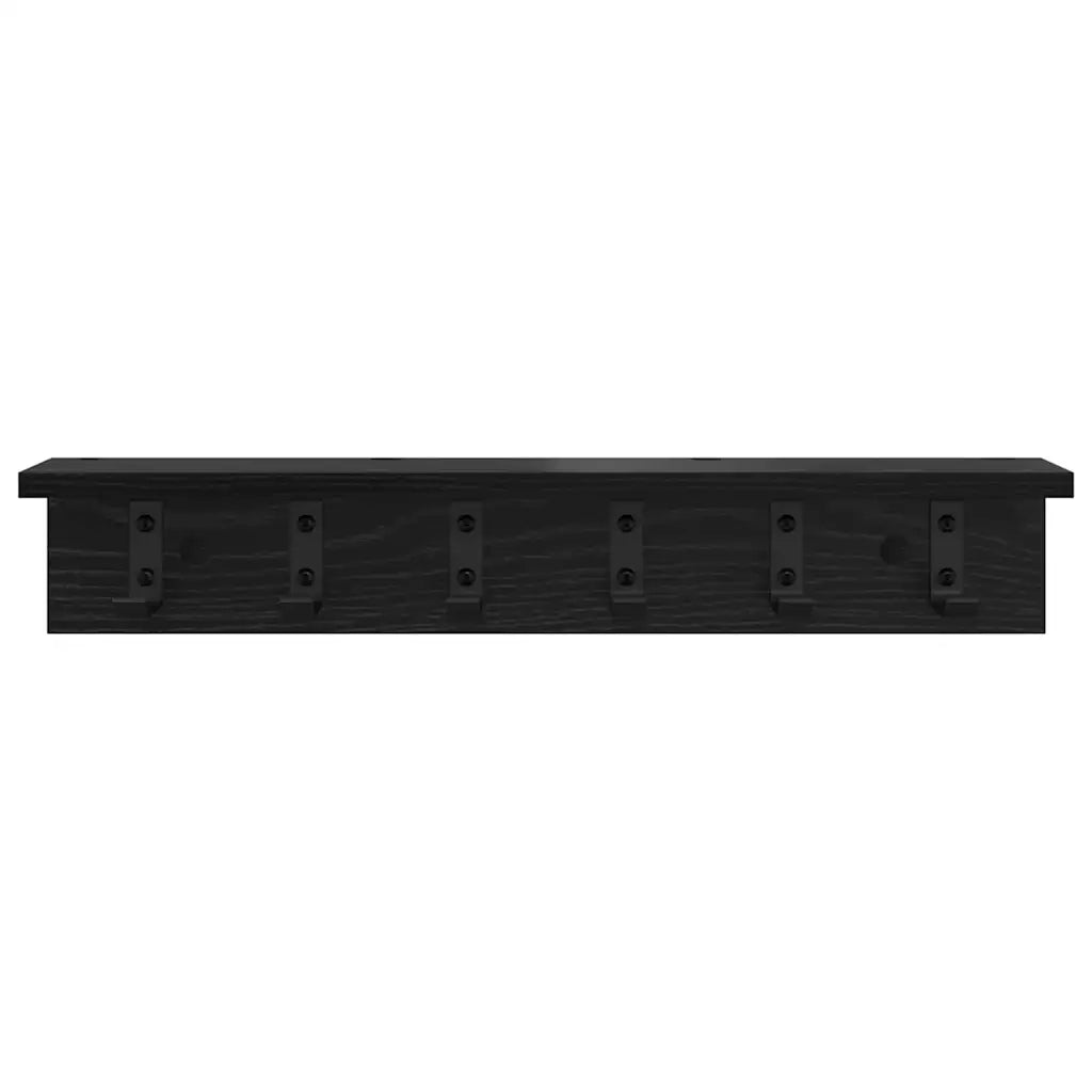 vidaXL Appendiabiti a muro Rovere nero 60 x 10.5 x 10.5 cm