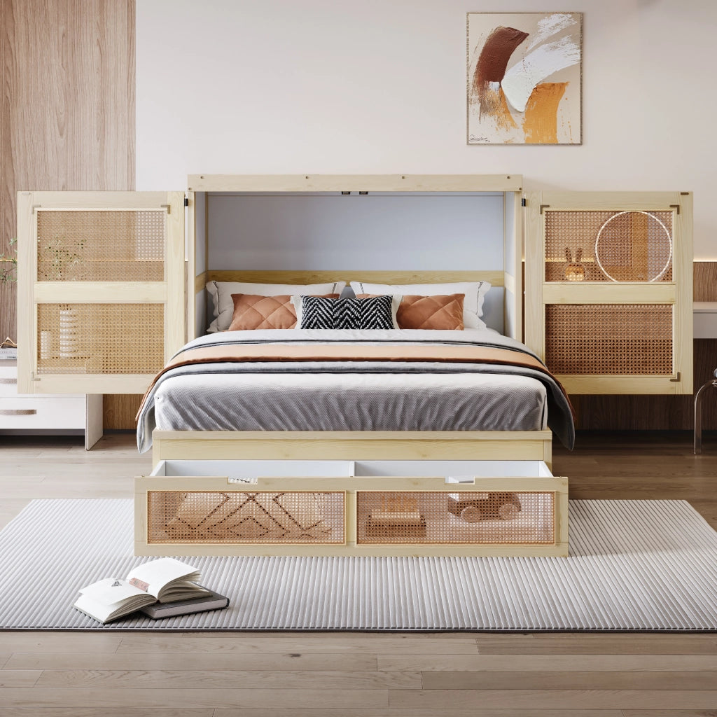 LETTO A SCOMPARSA 140x200 cm Legno colore naturale