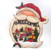 Tavoletta Decorativa Natalizia Casa Babbo natale in legno 27 cm