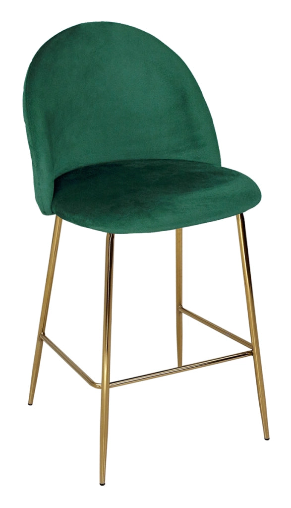 Sgabello cucina imbottito, sgabello alto velluto verde scuro - Nicole - SG30NIG