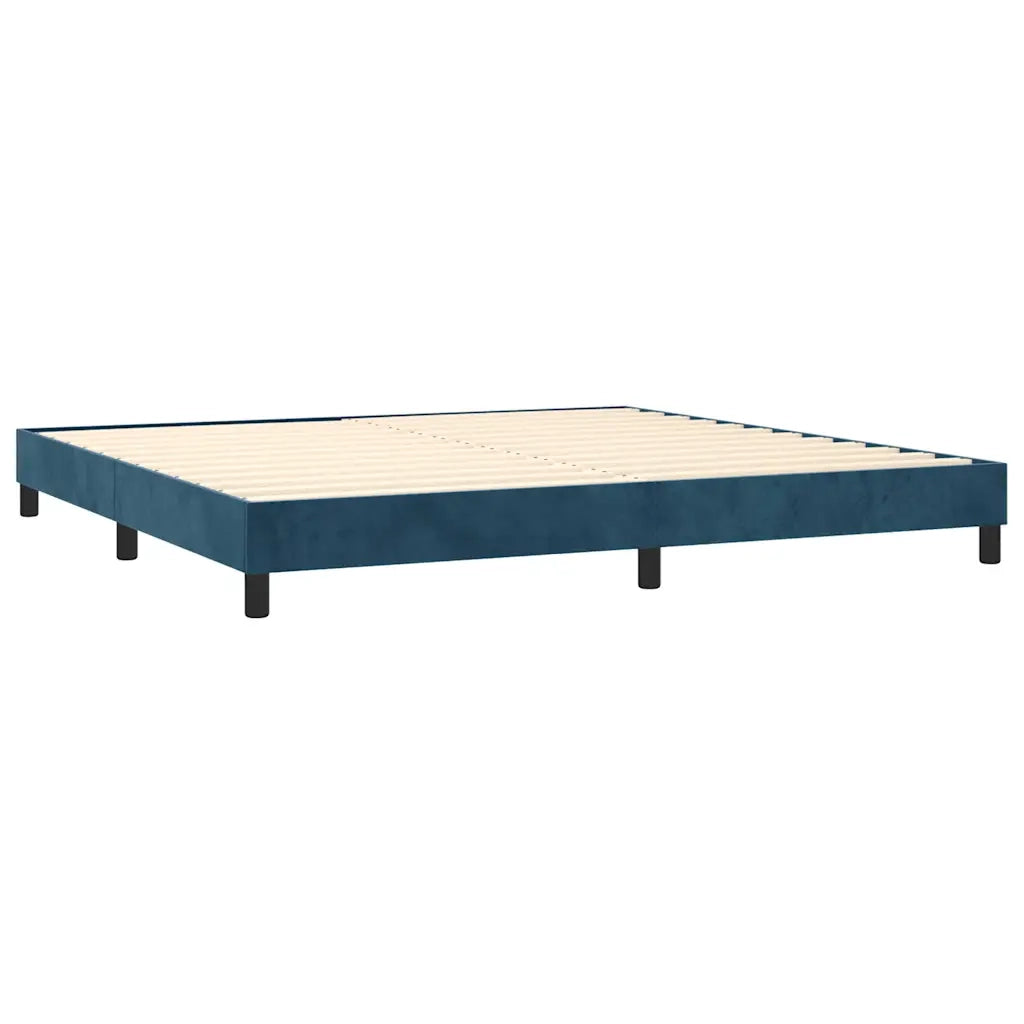 Giroletto a Molle con Materasso Blu Scuro 200x200 cm in Velluto cod mxl 64084
