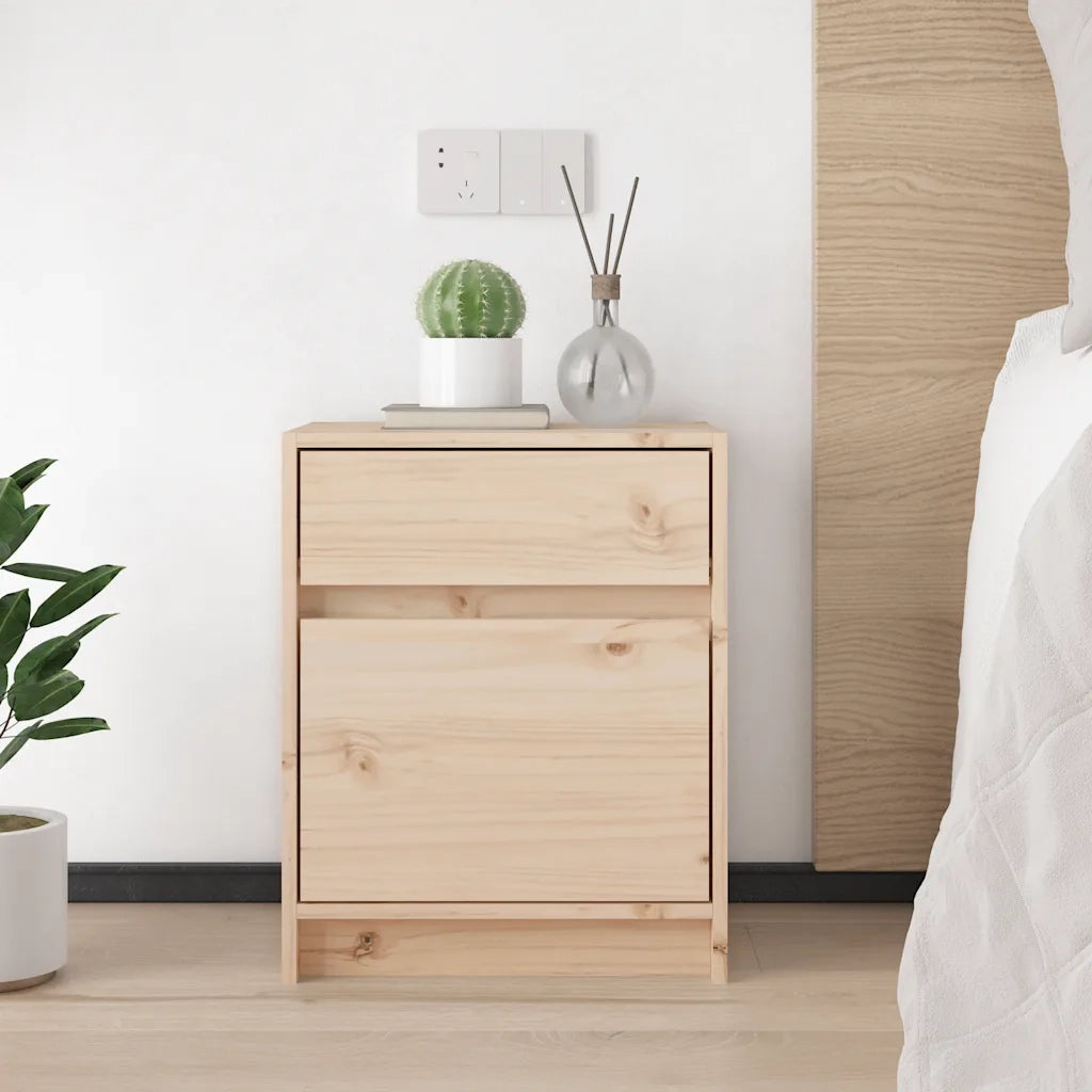 Comodino 40x31x50 cm in Legno Massello di Pino 808123