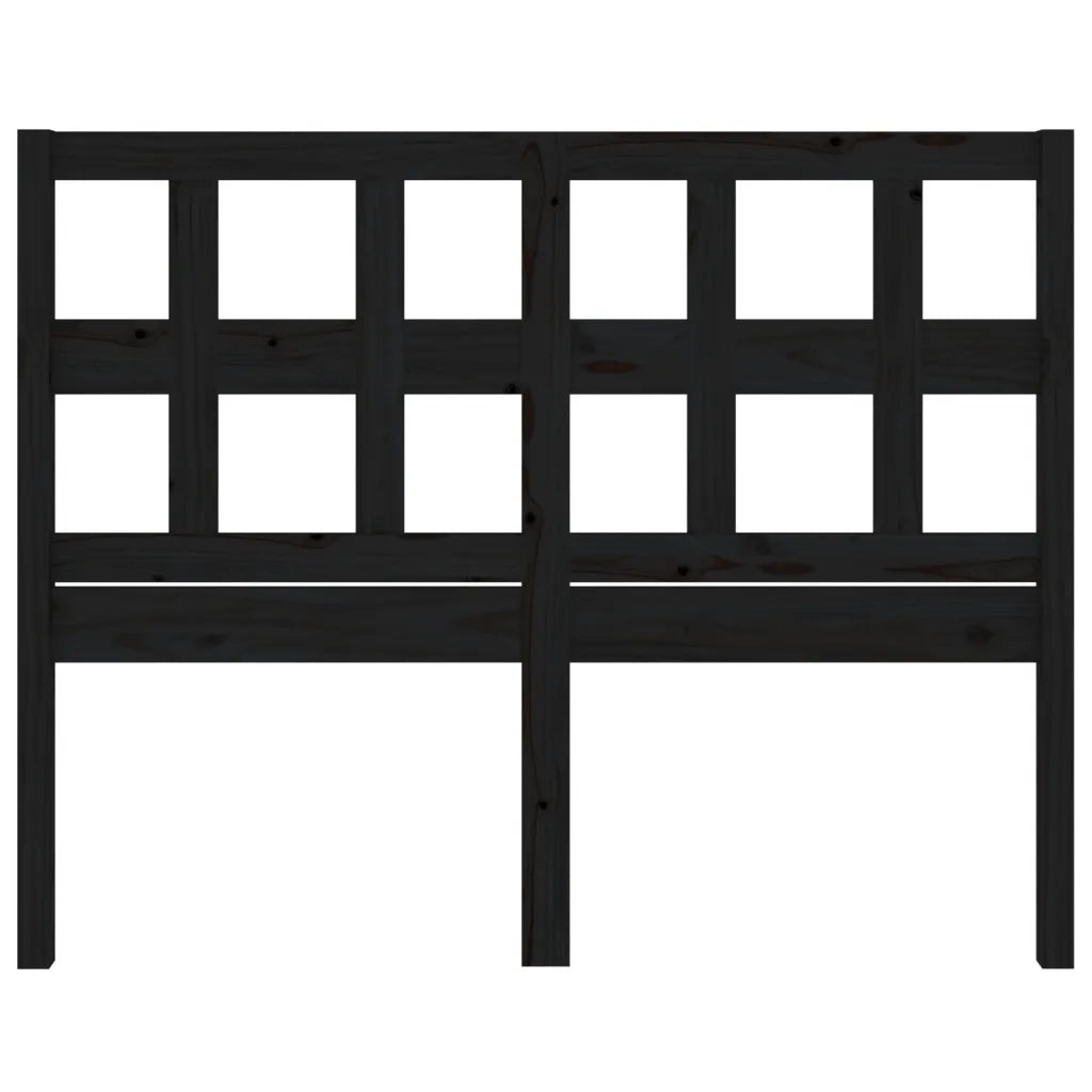 Testiera per Letto Nera 205,5x4x100cm in Legno Massello di Pino 818944