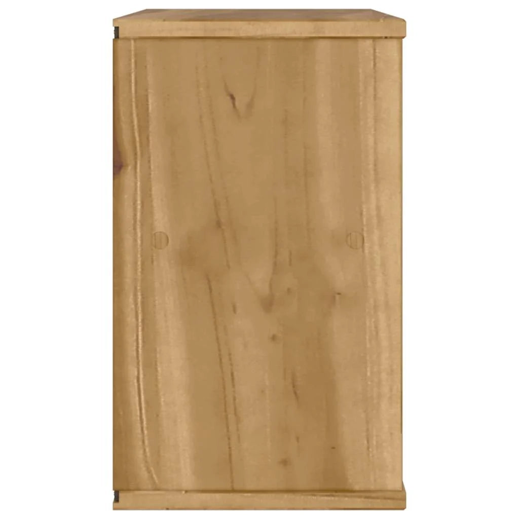 Mobile porta TV con pratico cassetto portaoggetti 79 x 24 x 40 cm stile rustico legno di pino massiccio 02_0058052
