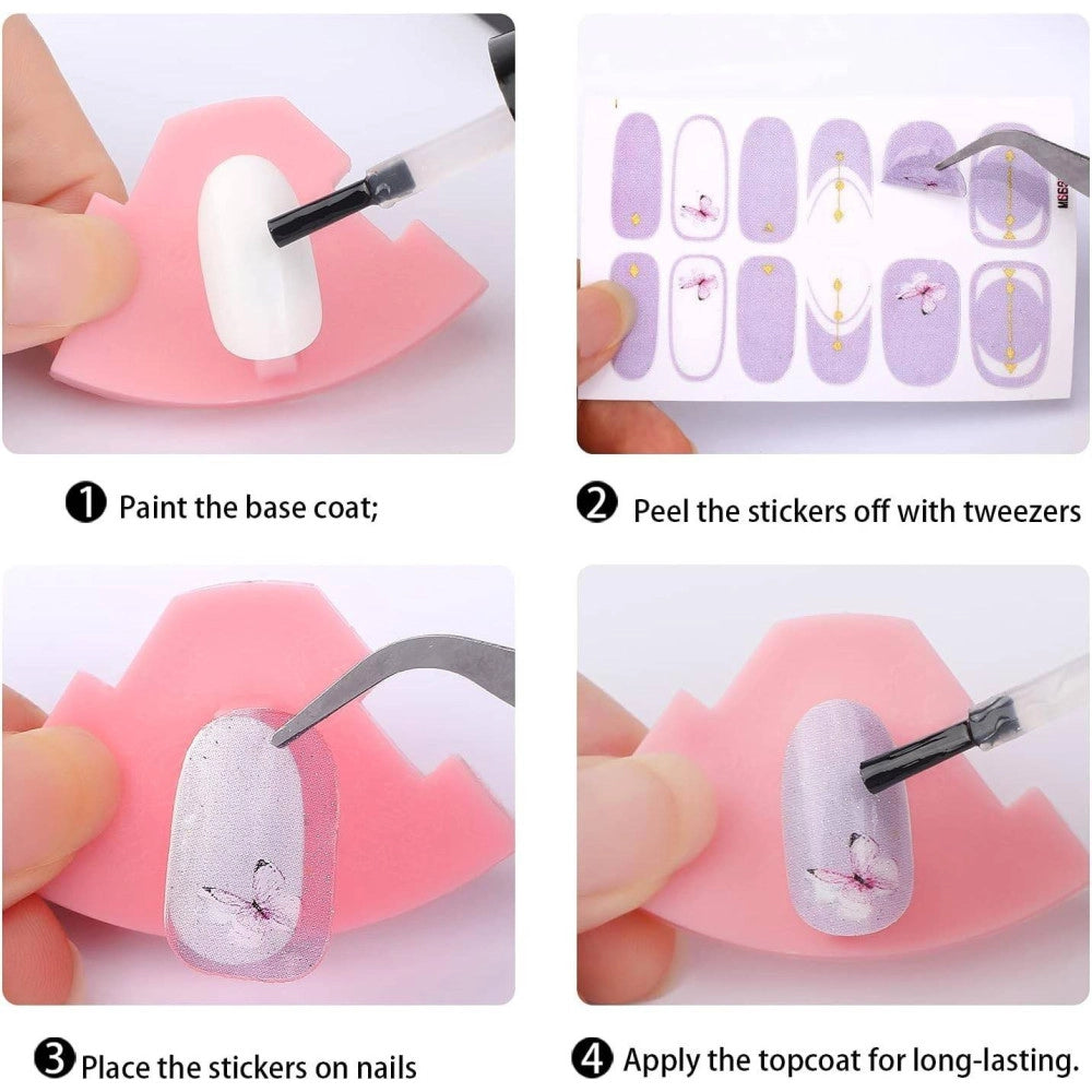 Trade Shop - Smalto Adesivo Per Unghie Nail Art Stickers Decorazioni Manicure Set Da 24 Pezzi -