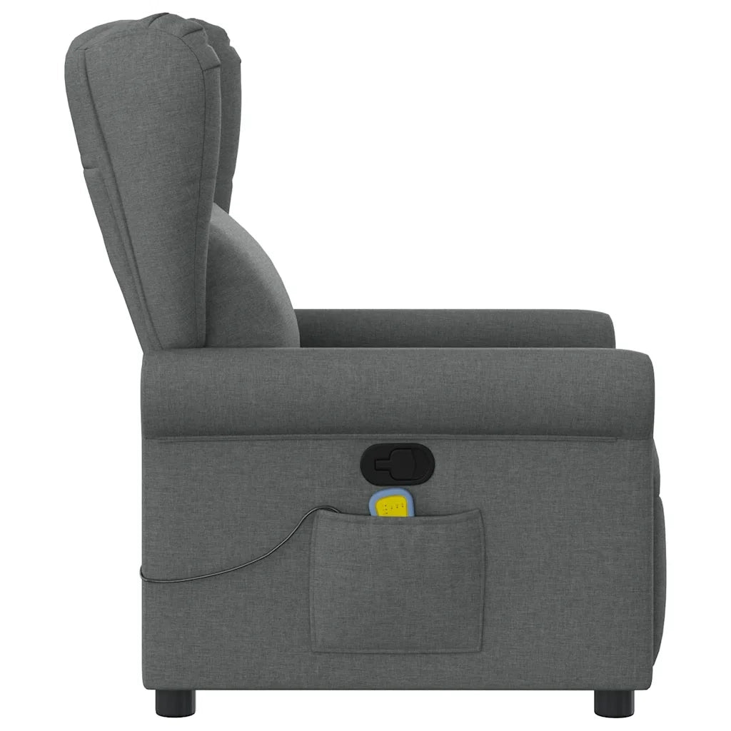 Poltrona reclinabile massaggiante in tessuto grigio scuro 4015667