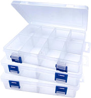 Scatola di archiviazione trasparente con cassetti regolabili - 3 pezzi - plastica - organizzatore