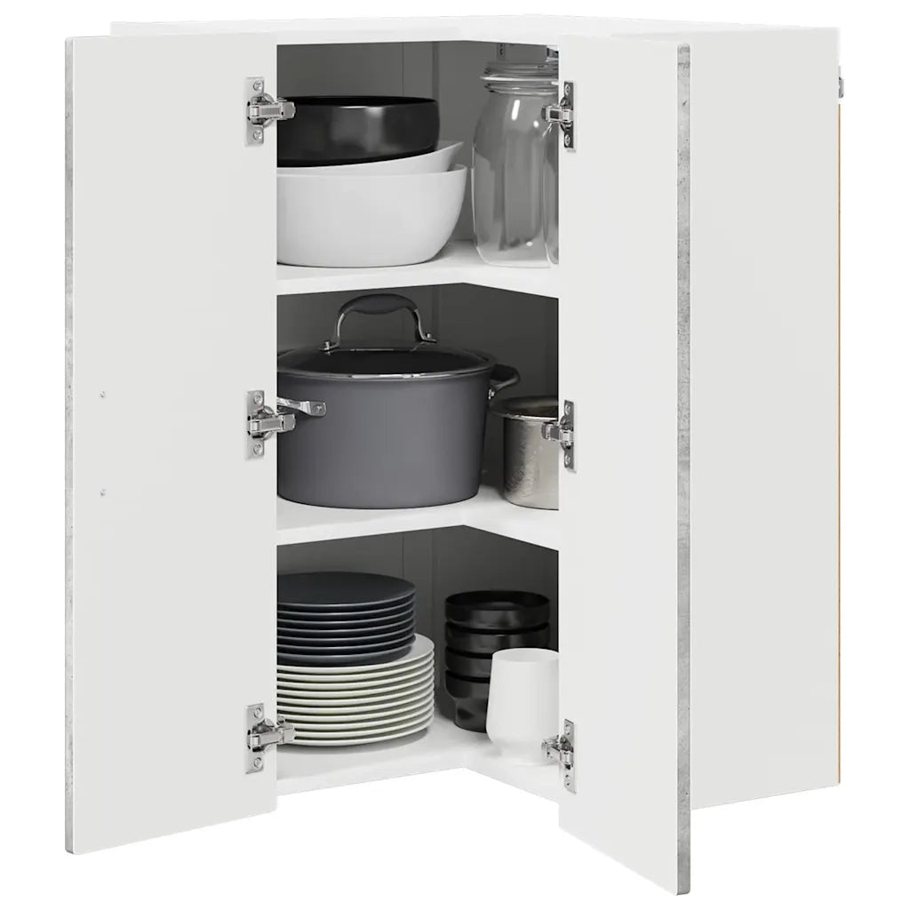 Mobile angolare per parete PORTO Grigio cemento 57 x 57 x 80 cm