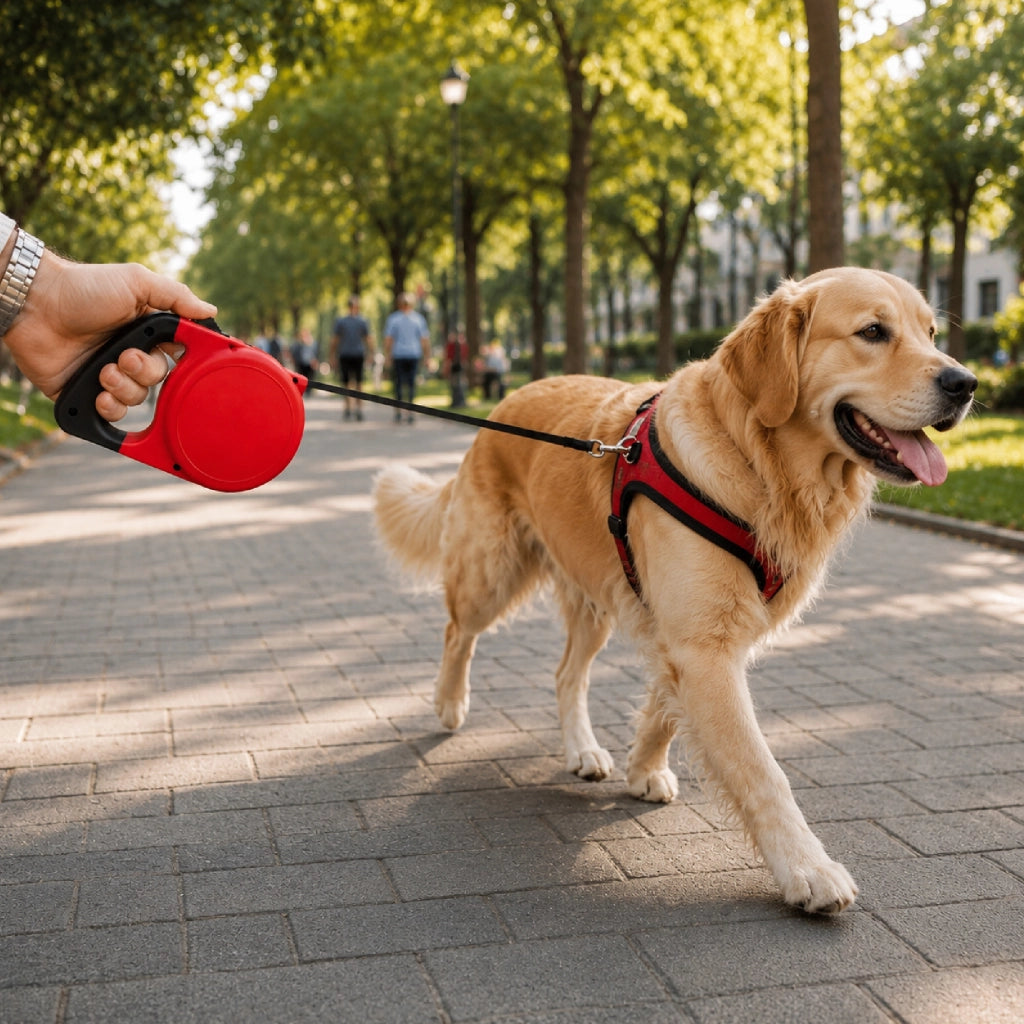 Set 3 Guinzagli Estensibili per Cani con Sistema Retrattile e Pulsante di Blocco – Disponibile da 5 m fino a 20 kg o da 8 m fino a 30 kg  Rosso - 8Metri-30Kg