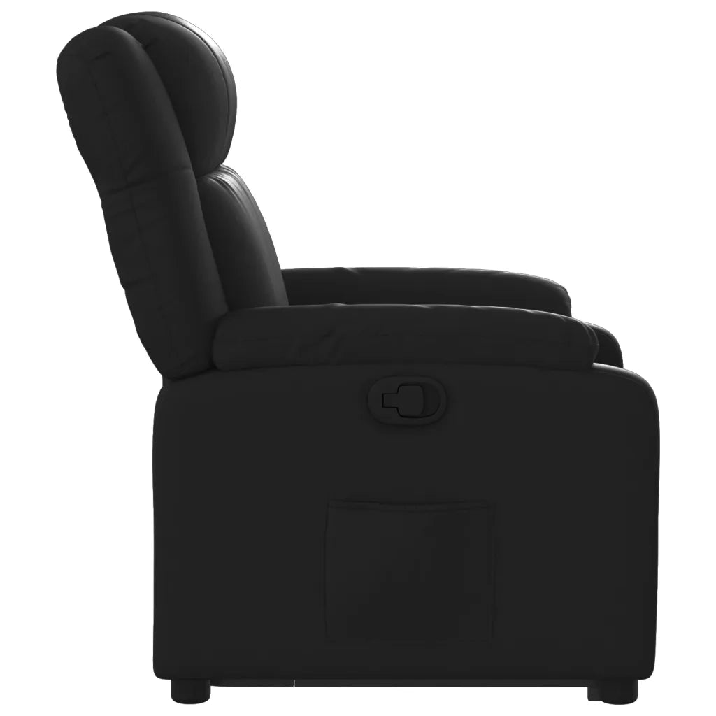 Poltrona Alzapersona Reclinabile Nera in Similpelle 3205150