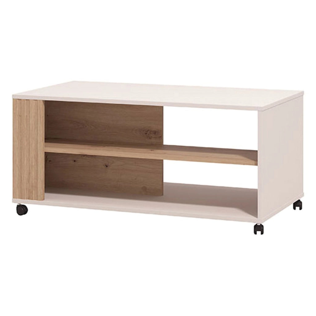Dosso, Tavolino da Salotto con Ruote, 101x54.5x46h cm Beige